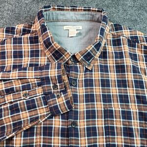 Carbon 2 Cobalt XXL Plaid Button Down Shirt Mens Long Sleeve Casual